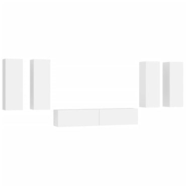 vidaXL Ensemble de 6 meubles TV blanc en bois d'ingénierie