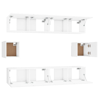 vidaXL Meuble TV 6 pièces blanc en bois d'ingénierie