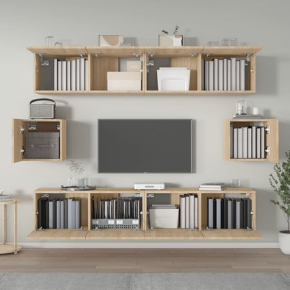 vidaXL Meuble TV 6 pièces Aggloméré Chêne Sonoma