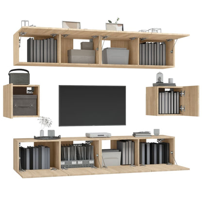 vidaXL Meuble TV 6 pièces Aggloméré Chêne Sonoma