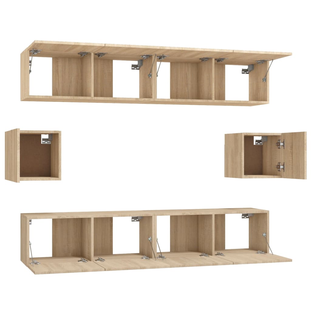 vidaXL Meuble TV 6 pièces Aggloméré Chêne Sonoma