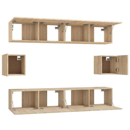 vidaXL Meuble TV 6 pièces Aggloméré Chêne Sonoma