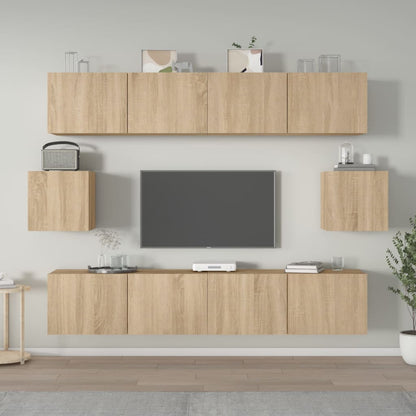 vidaXL Meuble TV 6 pièces Aggloméré Chêne Sonoma