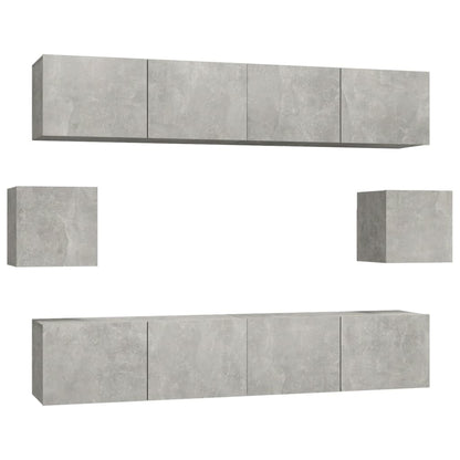 vidaXL Ensemble de 6 meubles TV gris béton, bois d'ingénierie