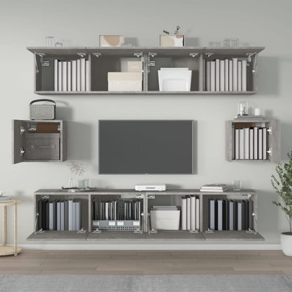 vidaXL Ensemble de 6 meubles TV gris béton, bois d'ingénierie