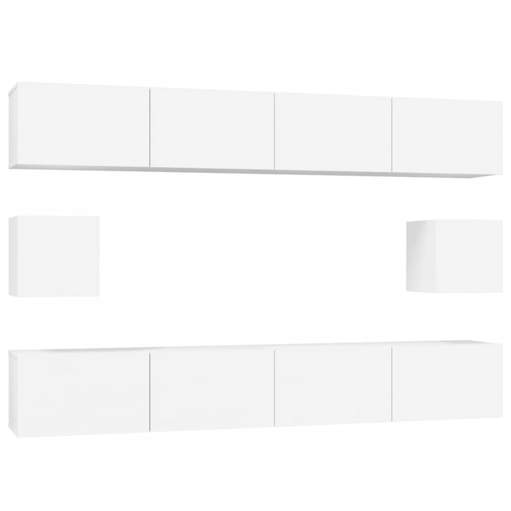 vidaXL Ensemble de 6 meubles TV blanc en bois d'ingénierie