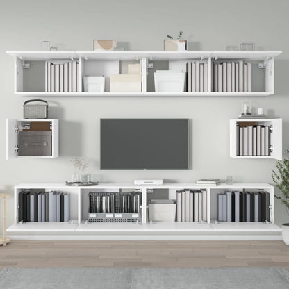 vidaXL Ensemble de 6 meubles TV blanc en bois d'ingénierie