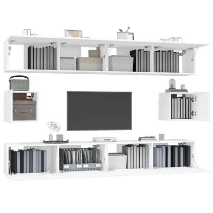 vidaXL Ensemble de 6 meubles TV blanc en bois d'ingénierie