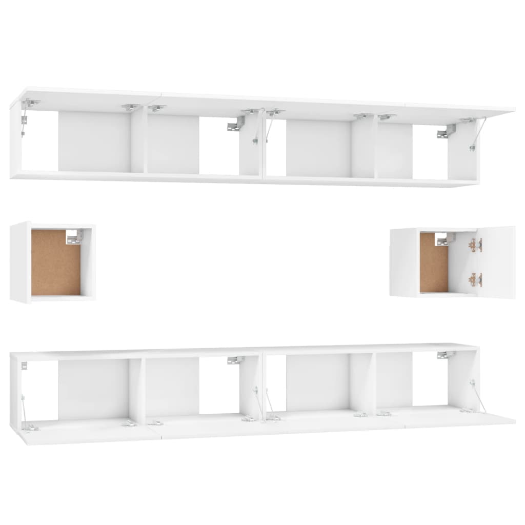 vidaXL Ensemble de 6 meubles TV blanc en bois d'ingénierie