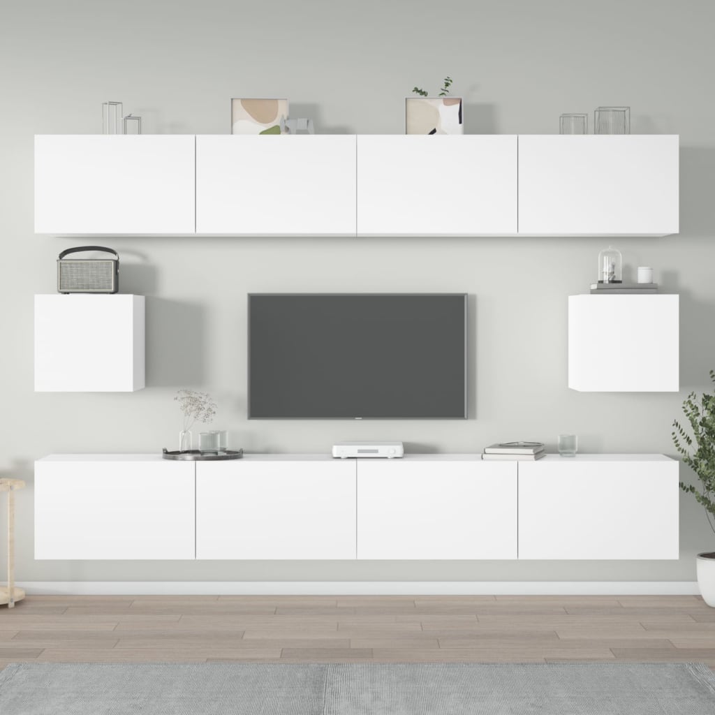 vidaXL Ensemble de 6 meubles TV blanc en bois d'ingénierie