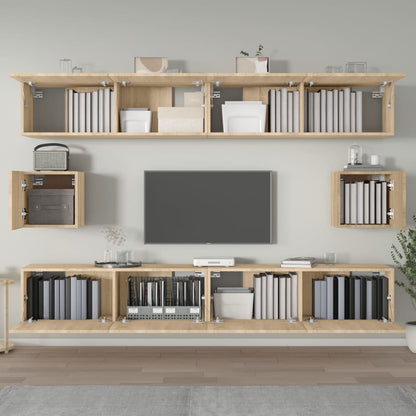 vidaXL Meuble TV 6 pièces Aggloméré Chêne Sonoma