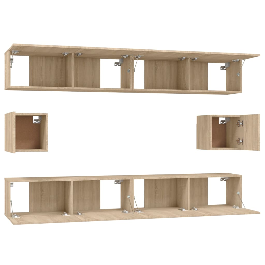 vidaXL Meuble TV 6 pièces Aggloméré Chêne Sonoma