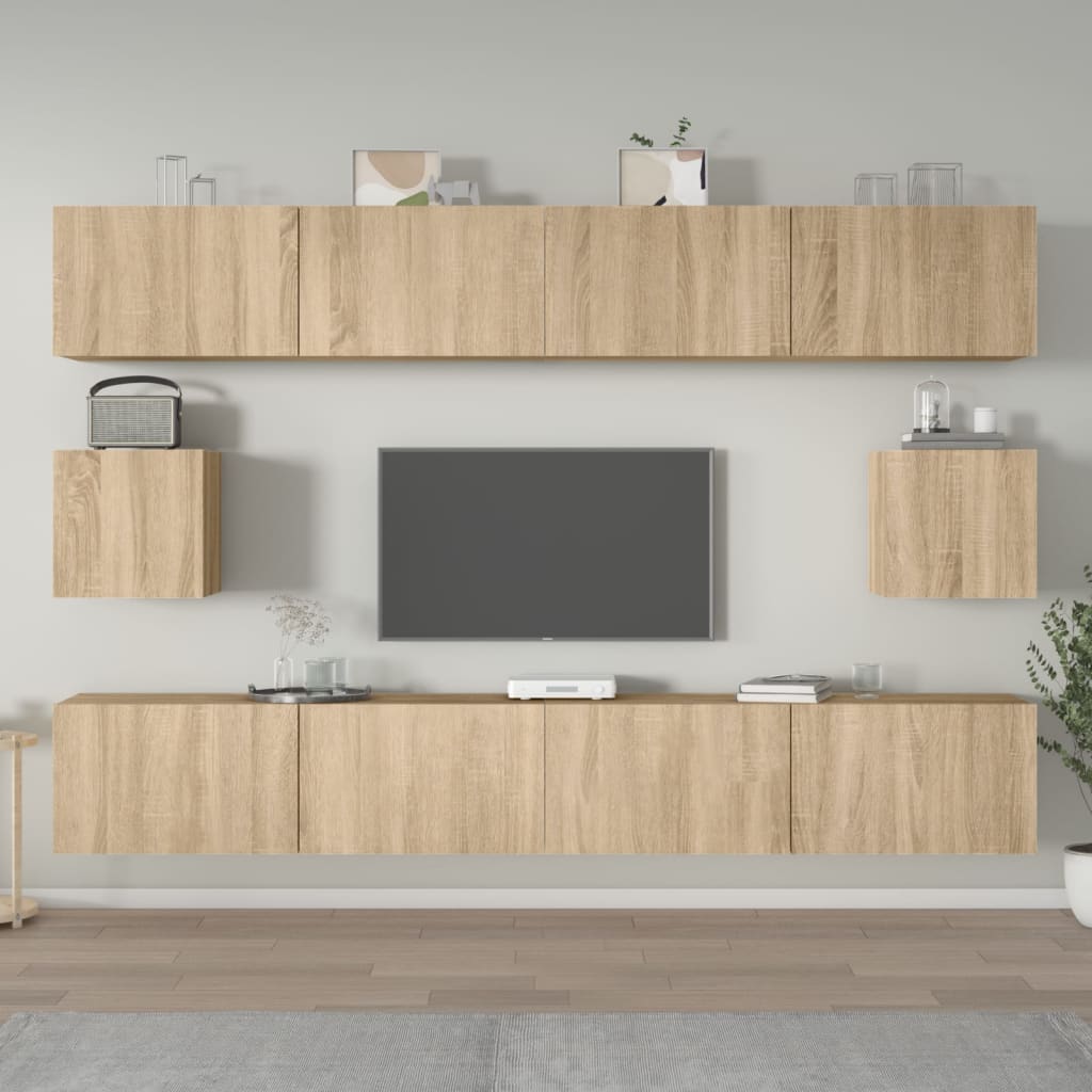 vidaXL Meuble TV 6 pièces Aggloméré Chêne Sonoma