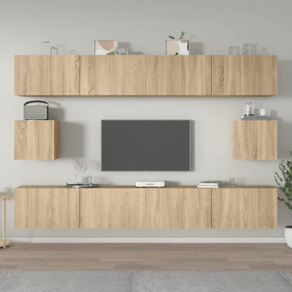 vidaXL Meuble TV 6 pièces Aggloméré Chêne Sonoma