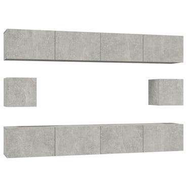 vidaXL Ensemble de 6 meubles TV gris béton, bois d'ingénierie