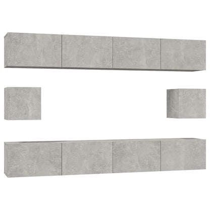 vidaXL Ensemble de 6 meubles TV gris béton, bois d'ingénierie