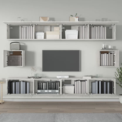 vidaXL Ensemble de 6 meubles TV gris béton, bois d'ingénierie