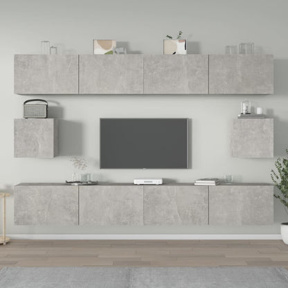 vidaXL Ensemble de 6 meubles TV gris béton, bois d'ingénierie
