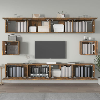 vidaXL 6-tlg. TV-Schrank-Set Räuchereiche Holzwerkstoff