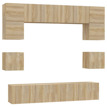 vidaXL Ensemble de 8 meubles TV Chêne Sonoma Bois d'ingénierie