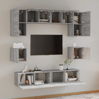 vidaXL Ensemble de meubles TV 8 pcs Gris Sonoma Aggloméré
