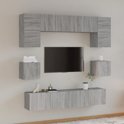 vidaXL Ensemble de meubles TV 8 pcs Gris Sonoma Aggloméré
