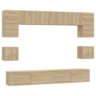 vidaXL Ensemble de 8 meubles TV Chêne Sonoma Bois d'ingénierie