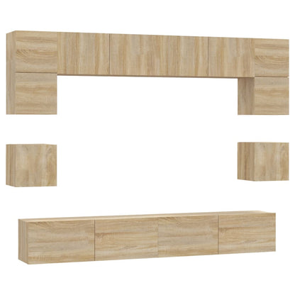 vidaXL Ensemble de 8 meubles TV Chêne Sonoma Bois d'ingénierie