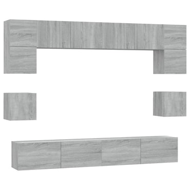 vidaXL Ensemble de meubles TV 8 pcs Gris Sonoma Aggloméré