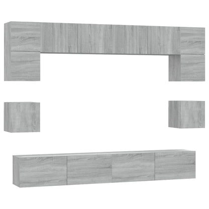 vidaXL Ensemble de meubles TV 8 pcs Gris Sonoma Aggloméré