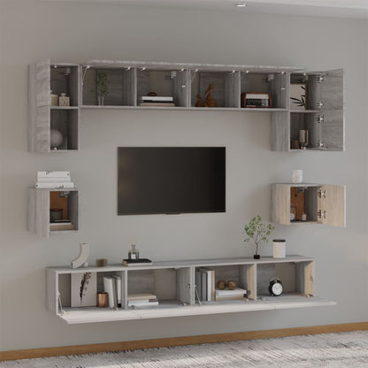 vidaXL Ensemble de meubles TV 8 pcs Gris Sonoma Aggloméré