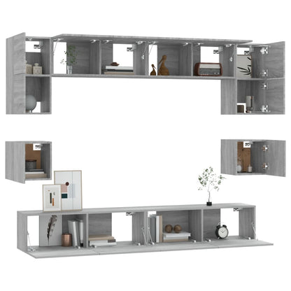 vidaXL Ensemble de meubles TV 8 pcs Gris Sonoma Aggloméré