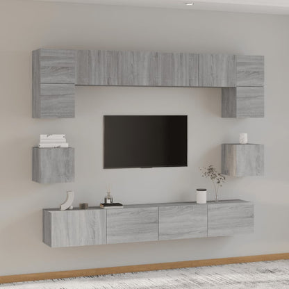 vidaXL Ensemble de meubles TV 8 pcs Gris Sonoma Aggloméré
