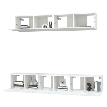 Ensemble de 5 meubles TV vidaXL blanc en bois d'ingénierie