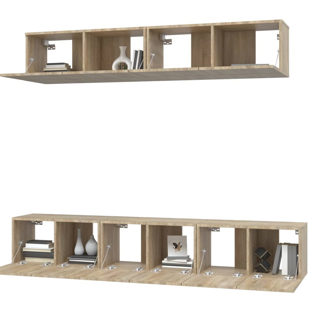 vidaXL Meuble TV 5 pièces Bois d'ingénierie Chêne Sonoma