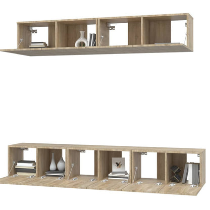 vidaXL Meuble TV 5 pièces Bois d'ingénierie Chêne Sonoma