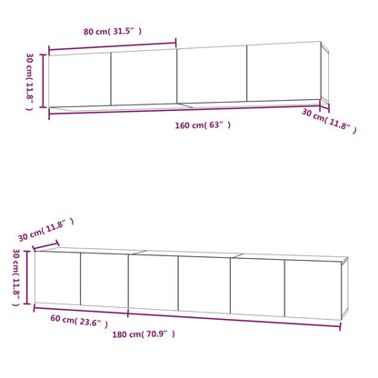vidaXL Meuble TV 5 pièces Bois d'ingénierie Chêne Sonoma
