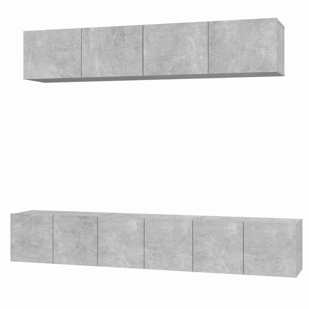 vidaXL Meuble TV 5 pcs Gris béton Aggloméré