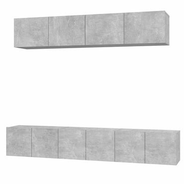 vidaXL Meuble TV 5 pcs Gris béton Aggloméré