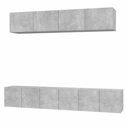 vidaXL Meuble TV 5 pcs Gris béton Aggloméré