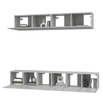 vidaXL Meuble TV 5 pcs Gris béton Aggloméré