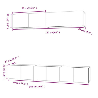 vidaXL Meuble TV 5 pcs Gris béton Aggloméré