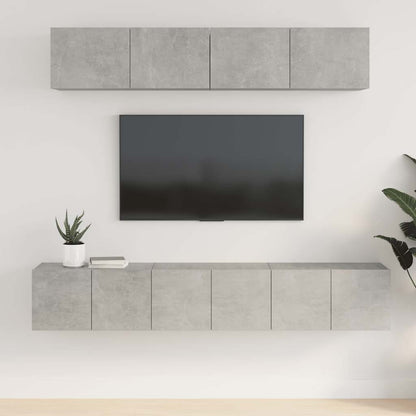 vidaXL Meuble TV 5 pcs Gris béton Aggloméré