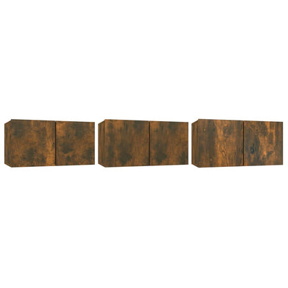 vidaXL Ensemble meuble TV 5 pcs chêne fumé Aggloméré