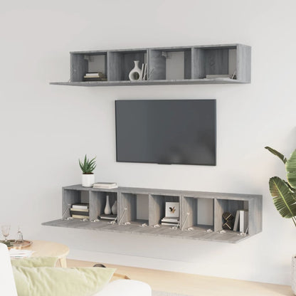 vidaXL Ensemble de meubles TV 5 pcs Gris sonoma Aggloméré
