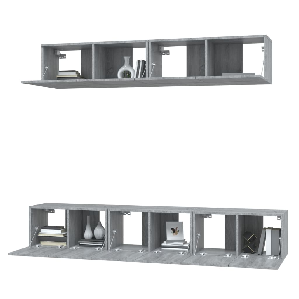 vidaXL Ensemble de meubles TV 5 pcs Gris sonoma Aggloméré