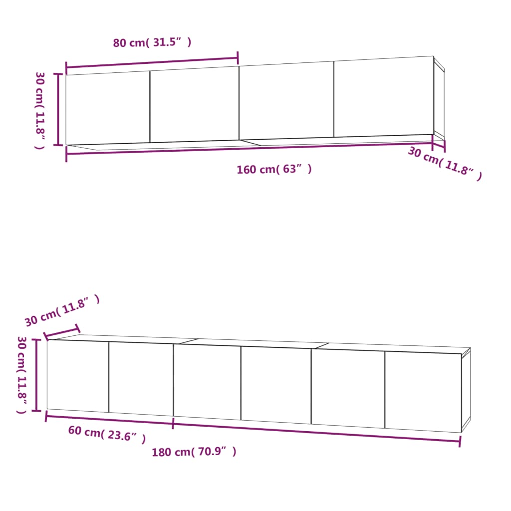 vidaXL Ensemble de meubles TV 5 pcs Gris sonoma Aggloméré