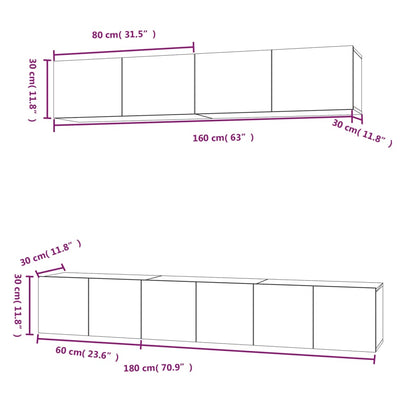 vidaXL Ensemble de meubles TV 5 pcs Gris sonoma Aggloméré