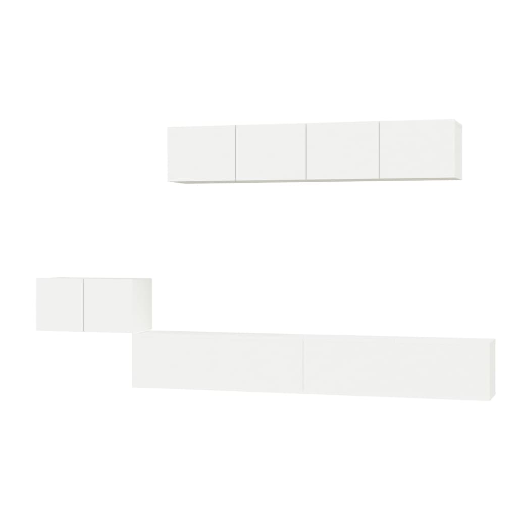 Ensemble de 5 meubles TV vidaXL blanc en bois d'ingénierie