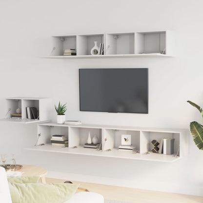 Ensemble de 5 meubles TV vidaXL blanc en bois d'ingénierie